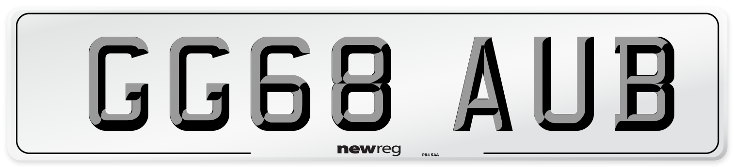 GG68 AUB Number Plate from New Reg